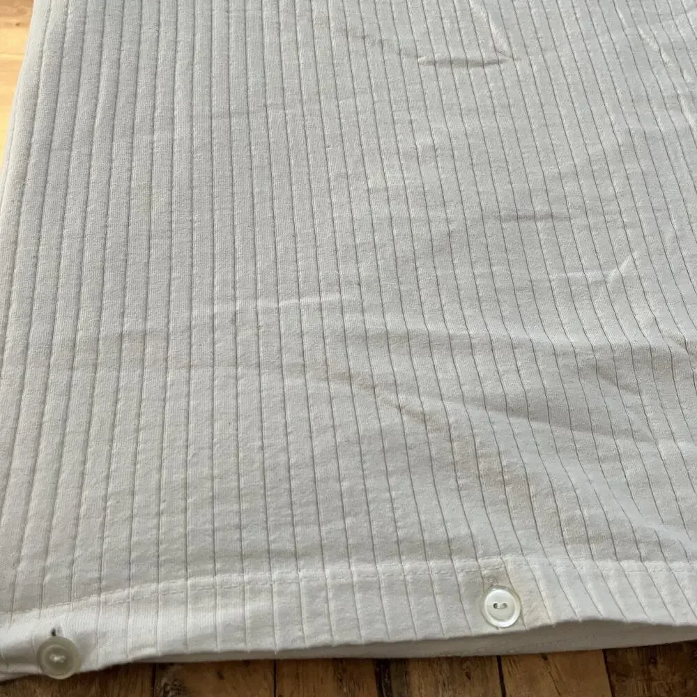 Linens & Things Duvet Cover Jersey Knits Cream Striped Double Cotton 81x105
